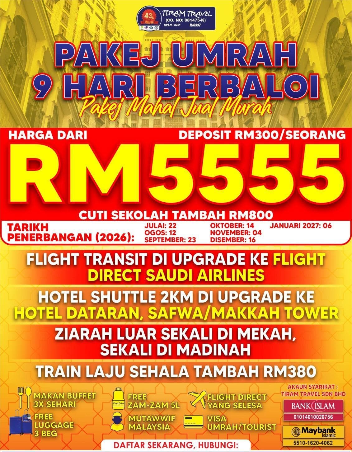 PAKEJ 9 HARI BERBALOI (JULAI 2026 – JANUARI 2027)